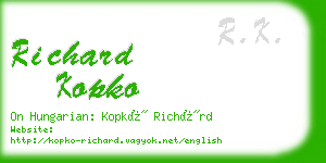 richard kopko business card